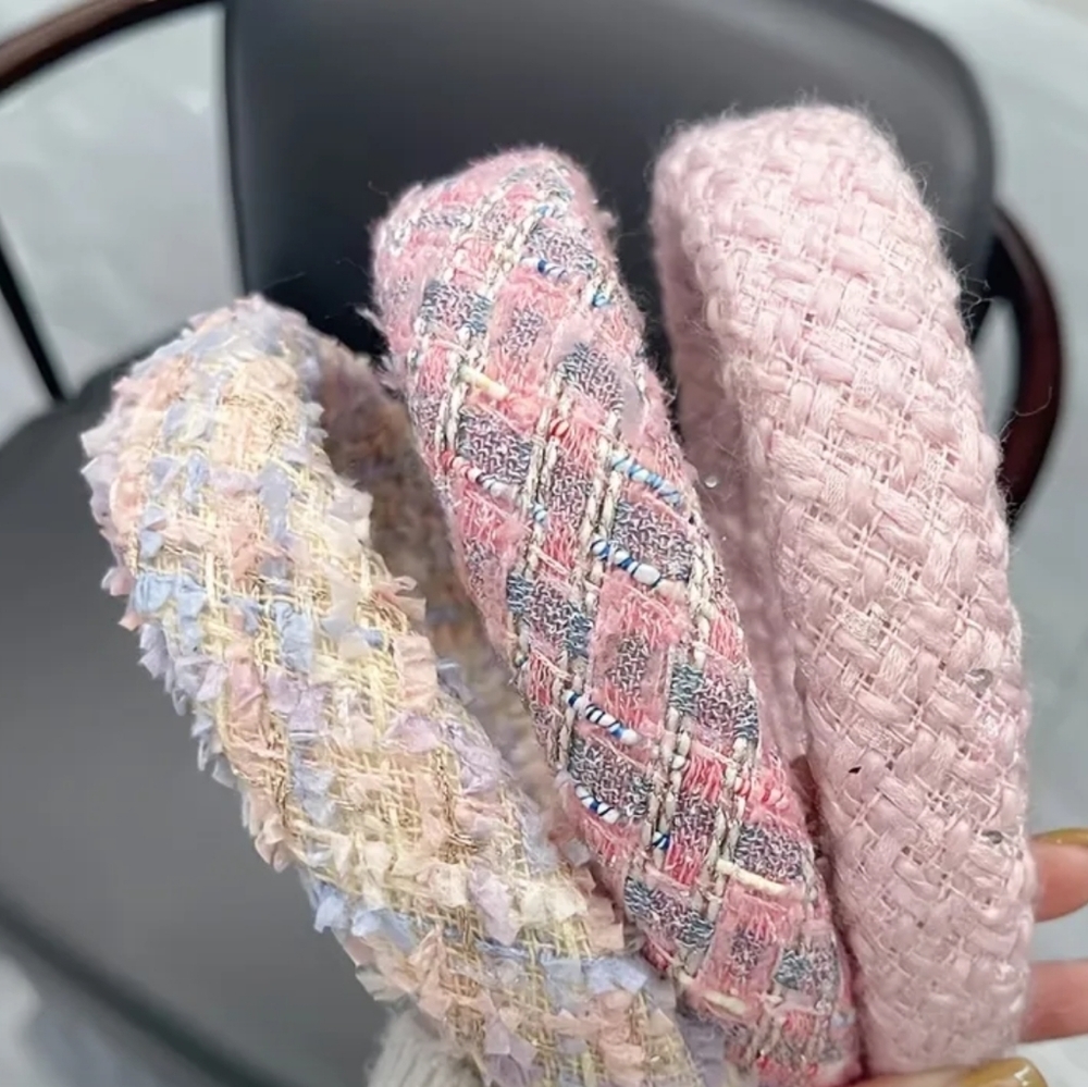 3 pack Classic Retro 90s Wide Preppy Headband Hairband OS